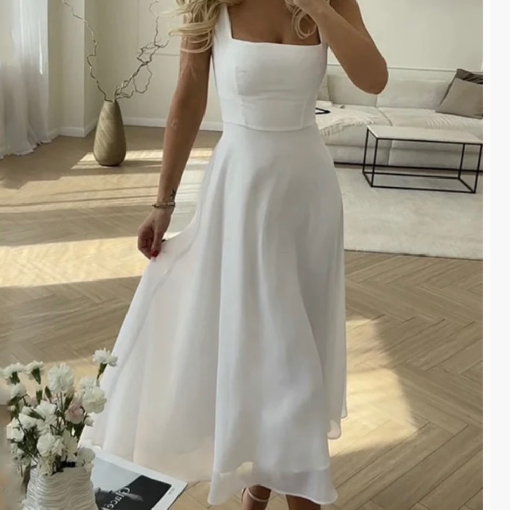 Commense NWT White Midi Dress